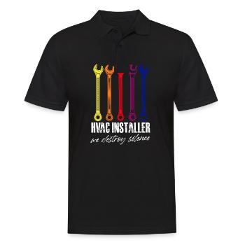 HVAC Installer We Destroy Silence Air Condition - Männer Poloshirt - Schwarz - Vorne - Kai (181cm)