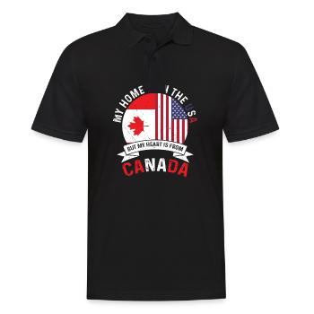 Canadian American Patriot Heart is from Canada - Männer Poloshirt - Schwarz - Vorne - Kai (181cm)