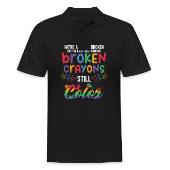 Broken Crayons Still Color Mental Health Awareness - Männer Poloshirt - Schwarz - Vorne - Kai (181cm)