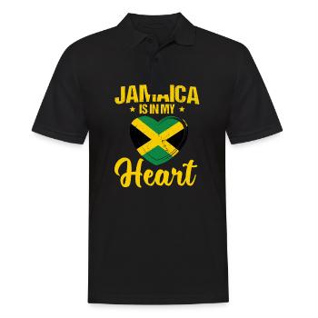 Jamaica Is In My Heart Proud Jamaican Jamaica Flag - Männer Poloshirt - Schwarz - Vorne - Kai (181cm)