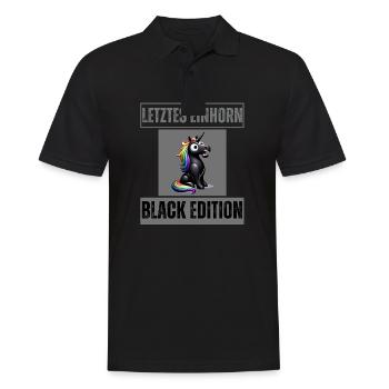 Letztes Einhorn Black Edition Weißes Shirt Black - Männer Poloshirt - Schwarz - Vorne - Kai (181cm)