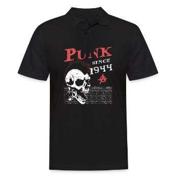 Punk depuis 1944, Punks Not Dead, 80 ans et - Polo Homme - noir - Devant - Kai (181cm)