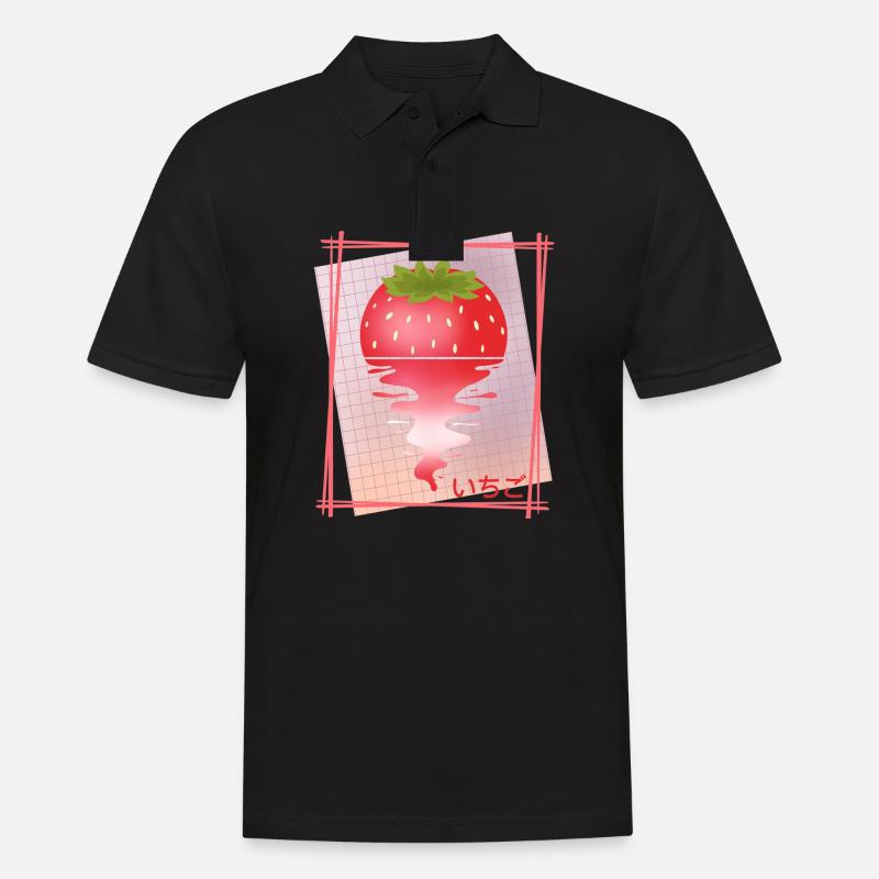 Strawberry Sunset Tee - Männer Poloshirt - Schwarz