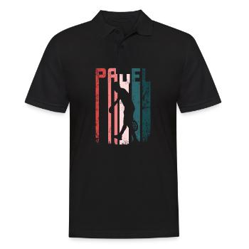 Retro Vintage Padel - Men's Polo Shirt - black - Front - Kai (181cm)