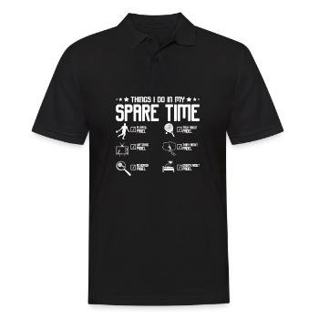 Things I do in my spare time playing Padel - Men's Polo Shirt - black - Front - Kai (181cm)