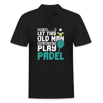 Laissez ce vieil homme vous montrer comment jouer au padel - Polo Homme - noir - Devant - Kai (181cm)