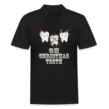Dentist Christmas Dental Hygienist Gift Xmas Teeth - Männer Poloshirt - Schwarz - Vorne - Kai (181cm)