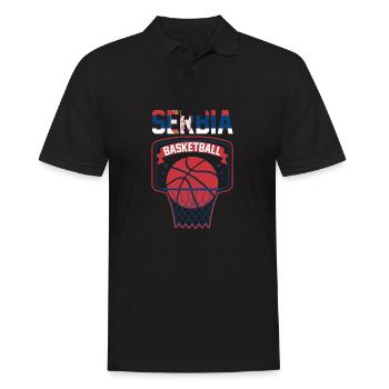 Serbien Basketball Serbia Basket Kosarka Srbija - Men's Polo Shirt - black - Front - Kai (181cm)