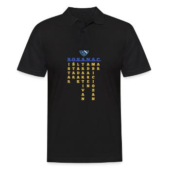 Bosnien Flagge Bosna Shirt – Perfektes Bosnische - Männer Poloshirt - Schwarz - Vorne - Kai (181cm)