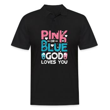 Pink or blue god loves you - Männer Poloshirt - Schwarz - Vorne - Kai (181cm)