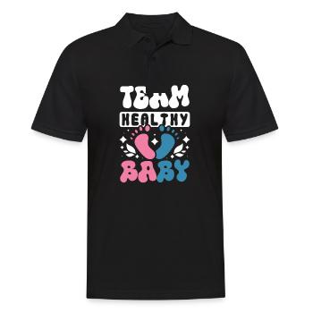 Team healthy baby - Männer Poloshirt - Schwarz - Vorne - Kai (181cm)