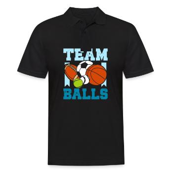 Gender Reveal Team boy team balls - Männer Poloshirt - Schwarz - Vorne - Kai (181cm)