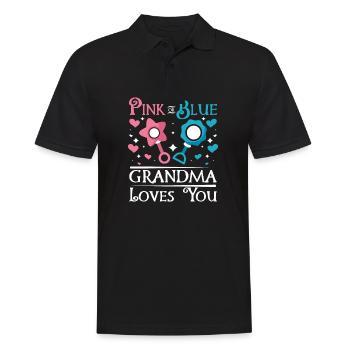 Pink or blue grandma loves you - Männer Poloshirt - Schwarz - Vorne - Kai (181cm)