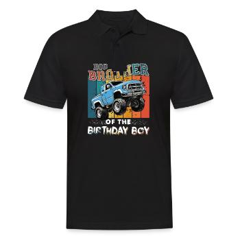 Grand frère du Monster Truck Birthday Boy - Polo Homme - noir - Devant - Kai (181cm)