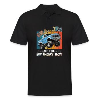 Opa der Birthday Boy Monster Truck Party - Männer Poloshirt - Schwarz - Vorne - Kai (181cm)