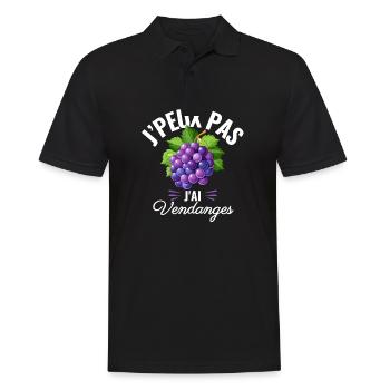 Je Peux Pas J'ai Vendanges Vigneron Vendangeur - Polo Homme - noir - Devant - Kai (181cm)