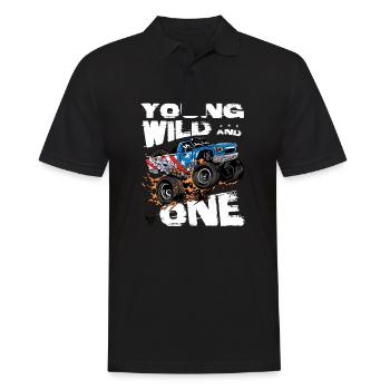 Junger, wilder und 1. Geburtstagsjunge Monster Truck - Männer Poloshirt - Schwarz - Vorne - Kai (181cm)