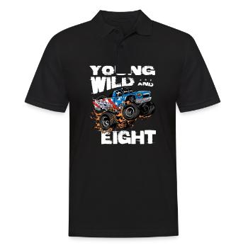 Junger, wilder und 8. Geburtstag Junge Monster Truck - Männer Poloshirt - Schwarz - Vorne - Kai (181cm)