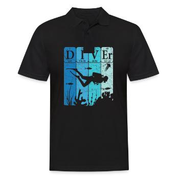 Scuba Diver Periodic Table Elements Retro - Men's Polo Shirt - black - Front - Kai (181cm)