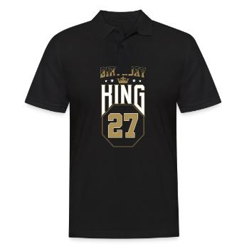 Birthday King 27 Years 27th Birthday Gift - Men's Polo Shirt - black - Front - Kai (181cm)