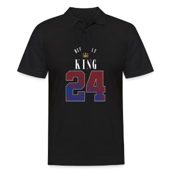 Birthday King 24 Years 24th Birthday Gift - Men's Polo Shirt - black - Front - Kai (181cm)