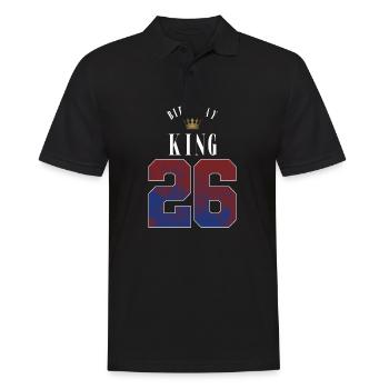 Anniversaire Roi 26 ans 26e anniversaire Cadeau - Polo Homme - noir - Devant - Kai (181cm)