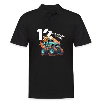 Monster Truck garçon 12e anniversaire - 12 ans - Polo Homme - noir - Devant - Kai (181cm)