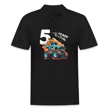 5. Geburtstagsgeschenk Jungs, 5 & bereit zum Zerquetschen - Männer Poloshirt - Schwarz - Vorne - Kai (181cm)
