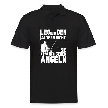 Legends don't age, they go fishing - Men's Polo Shirt - black - Front - Kai (181cm)