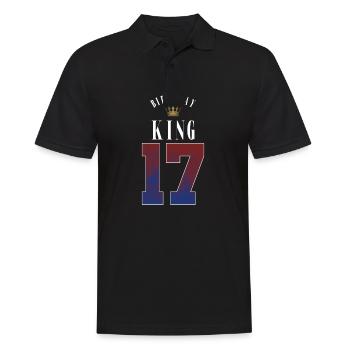 Birthday King 17 Jahre 17. Geburtstag Geschenk - Männer Poloshirt - Schwarz - Vorne - Kai (181cm)