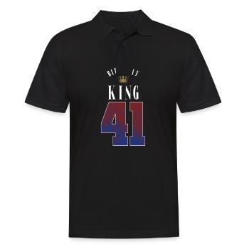 Birthday King 41 Years 41st Birthday Gift - Men's Polo Shirt - black - Front - Kai (181cm)