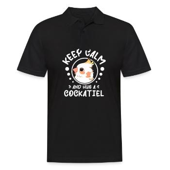 Restez calme et serrez un calopsitte dans vos bras - Polo Homme - noir - Devant - Kai (181cm)
