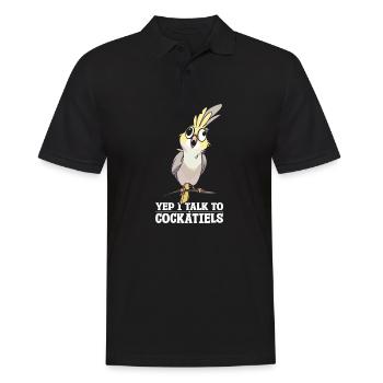 Oui, je parle aux calopsittes - Polo Homme - noir - Devant - Kai (181cm)