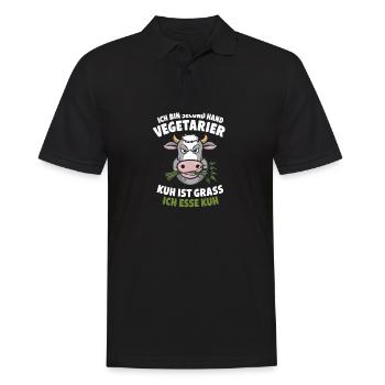 I'm Second Hand Vegetarian Cow Is Grass I - Men's Polo Shirt - black - Front - Kai (181cm)