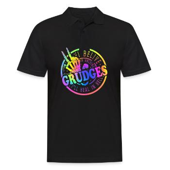 Ich glaube daran, Groll zu hegen, werde ich in der Hölle heilen - Männer Poloshirt - Schwarz - Vorne - Kai (181cm)