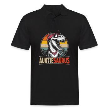 Auntiesaurus dinosaur for aunt or auntie - Men's Polo Shirt - black - Front - Kai (181cm)