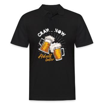 Crawl Now Adult Later Nightlife Pub Crawl - Männer Poloshirt - Schwarz - Vorne - Kai (181cm)