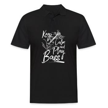 Keep calm and play bass - Männer Poloshirt - Schwarz - Vorne - Kai (181cm)