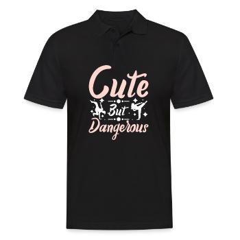 Capoeira fille mignonne mais dangereuse - Polo Homme - noir - Devant - Kai (181cm)