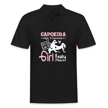 La capoeira a frappé comme une fille - Polo Homme - noir - Devant - Kai (181cm)