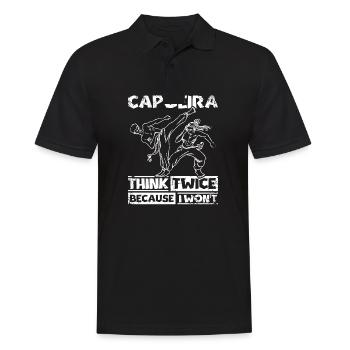 Capoeira think twice because I won't - Männer Poloshirt - Schwarz - Vorne - Kai (181cm)