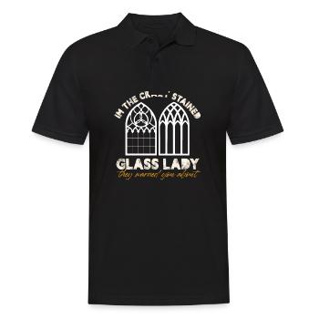 I'm The Crazy Stained Glass Lady They Warned You - Männer Poloshirt - Schwarz - Vorne - Kai (181cm)