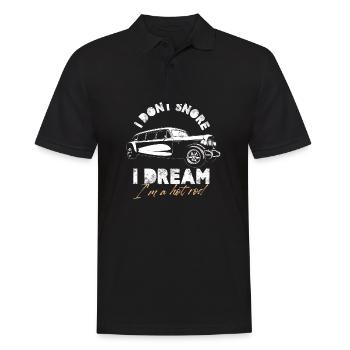 Je ne ronfle pas, je rêve que je suis une voiture classique Hot Rod - Polo Homme - noir - Devant - Kai (181cm)