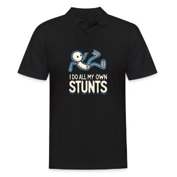 Lustiger Stuntman Parcours Spruch Stunts Kinder - Männer Poloshirt - Schwarz - Vorne - Kai (181cm)
