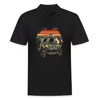 Off Road 4X4 Vintage Retro 70s Sunset Off Road - Men's Polo Shirt - black - Front - Kai (181cm)