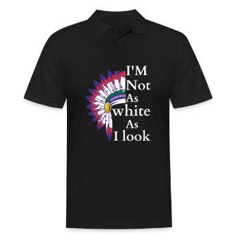 I'm not as white as i look America Native pride - Men's Polo Shirt - black - Front - Kai (181cm)