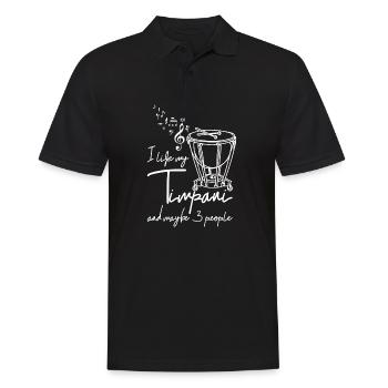 I like my Timpani and maybe 3 people - Men's Polo Shirt - black - Front - Kai (181cm)