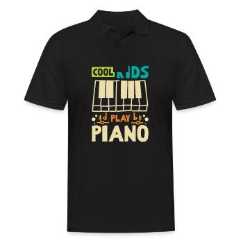 Children Cool kids play piano - Men's Polo Shirt - black - Front - Kai (181cm)