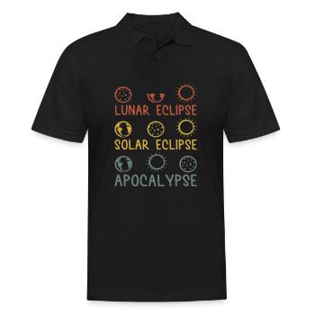 Solar Lunar Eclipse Apocalypse Celestial Event - Männer Poloshirt - Schwarz - Vorne - Kai (181cm)
