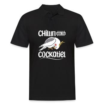 Chillin avec mon Cockatiel - Polo Homme - noir - Devant - Kai (181cm)